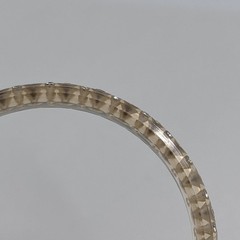 Vintage Clear Lucite Bangle Bracelet Rhinestone Inset Beveled Edge