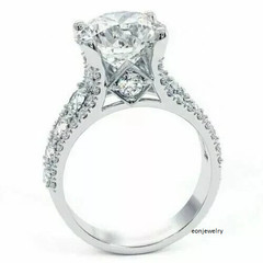 4.00 Ct Round Cut Diamond 14k White Gold Plated Halo Engagement Wedding Her Ring