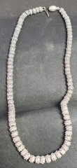 Silver Toned Metal Spiked Beads Vintage Necklace Jewelry Gift