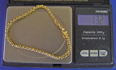 Sterling Silver Gold Wash CZ “S” Link Tennis Bracelet 7.5″ (To)