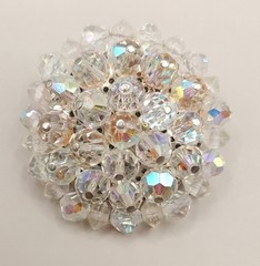 Vintage Rhinestone Faux Pearl Brooch Lot 5pc Aurora Borealis Starburst Bow Pin