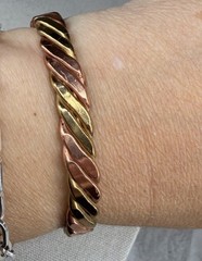 Copper Brass Cuff Bracelet Vintage Twisted Rope Jewelry