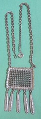 Vintage LISNER Signed Pendant & Necklace in Silver Tone