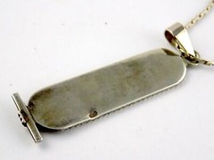 Egyptian Sterling Silver Cartouche Pendant Necklace 925 9.3g 20.25 Inches Chain