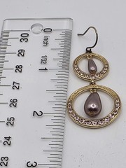 Monet Dangle Drop Gold Tone Beaded Pierced Earrings Never Worn (A)