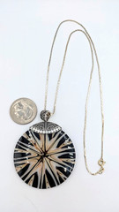 Vintage MERAR Shell Pendant Necklace Sterling Silver 925 Indonesia Statement