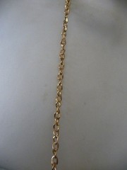PENDANT GOLD TONE CIRCLE W CHAIN TASSEL ON CHAIN NECKLAC #16/8
