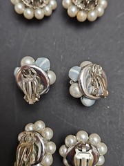 Lot Of 6 VTG faux pearl clip on earrings made in Japan please refer to photos