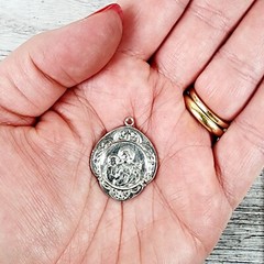 VINTAGE ST JOSEPH RELIGIOUS STERLING SILVER 925 MEDAL PENDANT PRAY LOVE RETRO