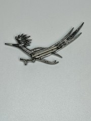 VTG J. Ritter Silver Tone 2 1/2” Figural Road Runner Turquoise Eye Southwest Pin