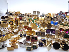 Vintage 9 lbs Estate Collector 300+ pc Cufflinks Tie Tac Clasp Clip Many Signed