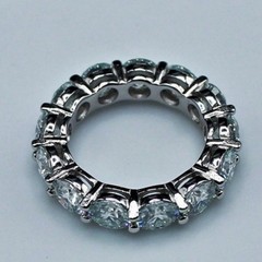 Round Moissanite Wedding Ring Full Eternity Band Stackable Tennis 9 NWT