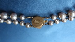 Vtg Signed Miriam Haskell Pearl Choker Necklace Frank Hess Floral Rhinestone