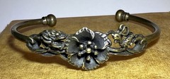 Floral Bracelet Copper 3D Design Brass & Copper Charming Vintage Look Fashion
