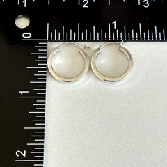 Vintage 925 Sterling Silver Simple Plain Simple Ladies Huggie Hoop Earrings