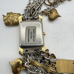 Maximal Art Bracelet Watches Multi Charms Chains Gold Tone 7″