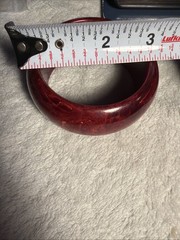 VTG. COLLECTIBLE RARE BAKELITE BRACELET Red Blood Marble Bangle 74 Grams