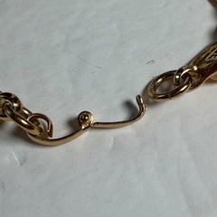 Francesca Romana FR Gold Tone Link Necklace Black & Honey Cabochons 15.5″
