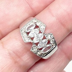 Vintage 90s Women’s Marquis Faux Diamond Ring Size 7.5 Art Deco Style Untested