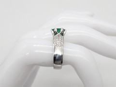 Designer $7000 3ct Natural Emerald VS G Diamond 19k White Gold Band Ring 10g