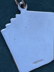 Vintage Sterling Silver Royal Flush Charm Pendant Spencer Poker Cards