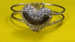 Vintage Juicy Couture Hinged Bangle Bracelet Puffy Heart
