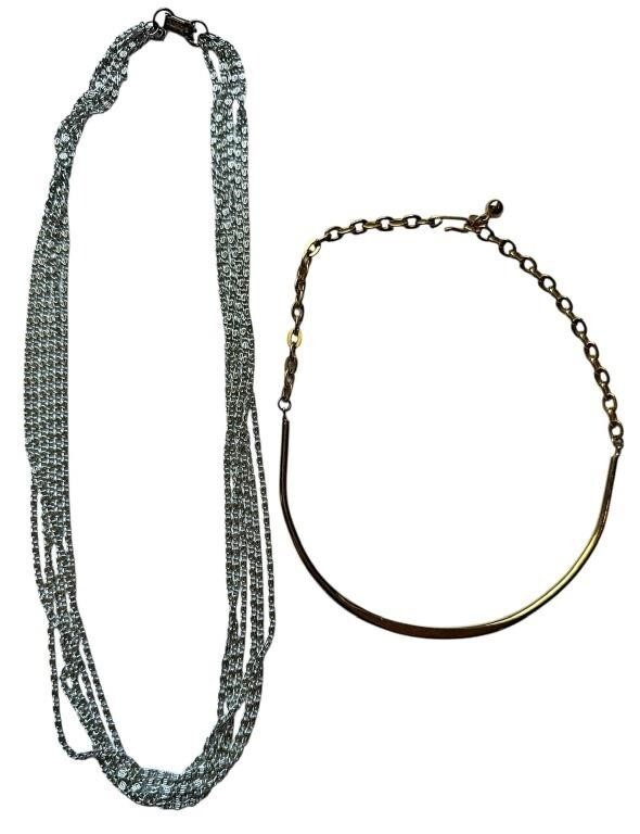 Vintage Celebrity Gold & Silver Necklaces LOT of 2 Necklace Celebrity N.Y.