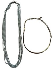 Vintage Celebrity Gold & Silver Necklaces LOT of 2 Necklace Celebrity N.Y.