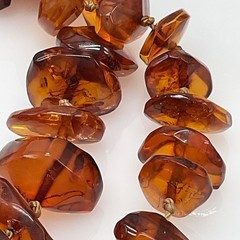 Vintage Baltic Amber Graduated Nugget Necklace Cognac 70g Endless Strand 28 in