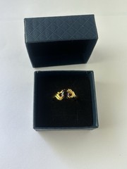 Vintage Purple Cubic Zirconia Ring Gold Plated Womens Size 10