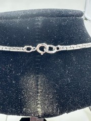 Napier Silver Tone Long Chain Necklace with Diamond Shape Links
