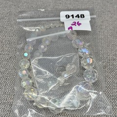 Vintage Necklace Earrings Jewelry Set AB Acrylic Beads Dangle Pierced Earrings