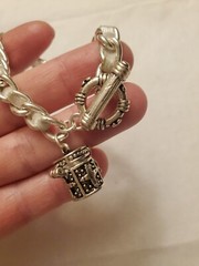 Silvertone Chain Bracelet with Tiny Prayer Box Charm Opens + Close