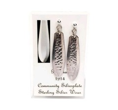 Vintage Patrician 1914 Community Silverplate Earrings Spoon Art SEE DESCRIPTION