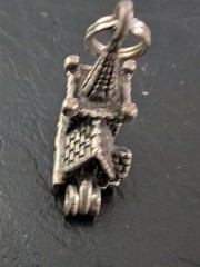 Vintage 3D Church Bride Groom Inside Charm it opens Wedding Sterling Mechanical
