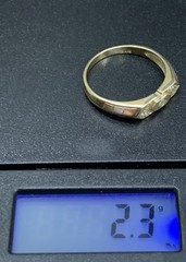 Vintage 14k Yellow Gold Art Deco Gypsy Oval Pave 2 Tone CZ Ring Band Size 7.5