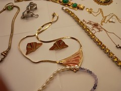 Large Lot Vintage Jewelry Trifari,925,Niello,