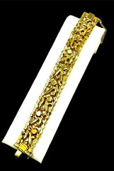RARE JULIANA D&E GOLD-TONE ORANGE TOPAZ RHINESTONE STICKS & STONES BRACELET BOOK