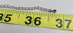Clear Crystal Bezel Silver Tone Station Opera Length Necklace 36 In