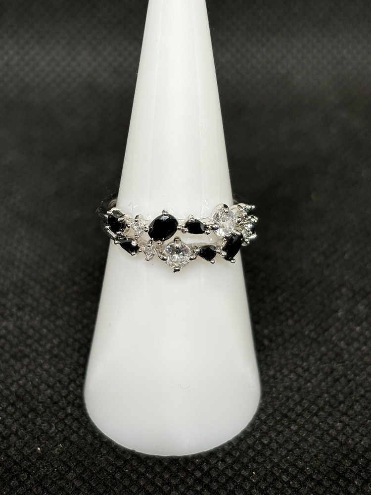 Bomb Party RBP5210 Height of Elegance Black Onyx & Cubic Zirconia Size 6
