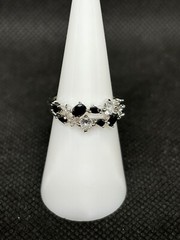 Bomb Party RBP5210 Height of Elegance Black Onyx & Cubic Zirconia Size 6