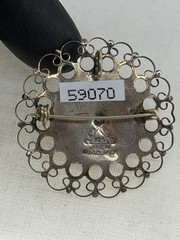 Vintage Mexico Sterling Silver 925 Jalisco JFCM Filigree Brooch Pin