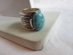 Premier Designs Granada faux turquoise wide band ring – size 7.5