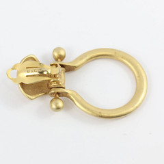 Vintage Matte Gold Tone Door Knocker donna Karen D.K.N.Y Clip On Earrings 1980s