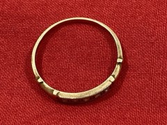 Vintage Antique 14k Solid Yellow Gold Accent Diamond Art Deco Band Ring SIZE 6