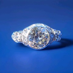 Original EARTH MINED DIAMOND Deco Engagement RING Vintage PLATINUM Solitaire S 5
