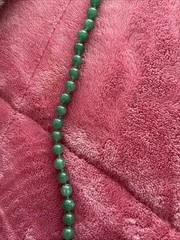 Vintage Nephrite Jade Bead Necklace Silver Clasp AND Faux Pearl Necklace