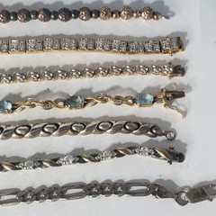 Vtg Sterling Silver Gold Tennis & Chain Bracelets Lot of 10 Diamond CZ Topaz