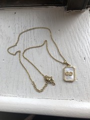 KC Chic Gold Tone And Mother Of Pearl Infinity Necklace 18”