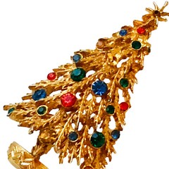 ART Arthur Pepper Vintage Christmas Tree Brooch Pin Signed – missing A stone